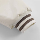 Women Jacket Baseball Uniform Winter Towel Embroidery Pu Leather Sleeves Stitching Jacket