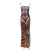 Women Dresses Sexy Slim Fit Slit Long Dress