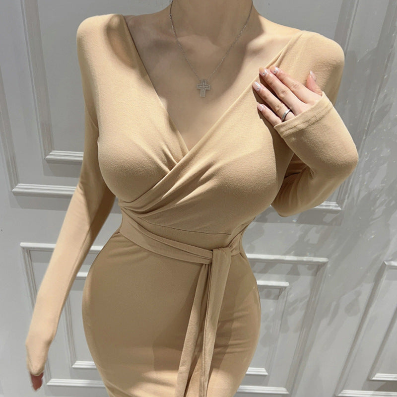 Women Dresses V-neck Long-Sleeve Dress Long Dress Sexy