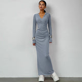 Women Dresses Winter Slim-Fit Hood Sports and Leisure Dress
