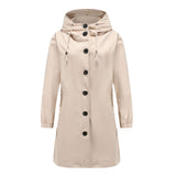 Women Trench Coat Autumn and Winter Waterproof Anorak Women's Casual Long Coat