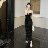 Women Dresses Black Backless Dress