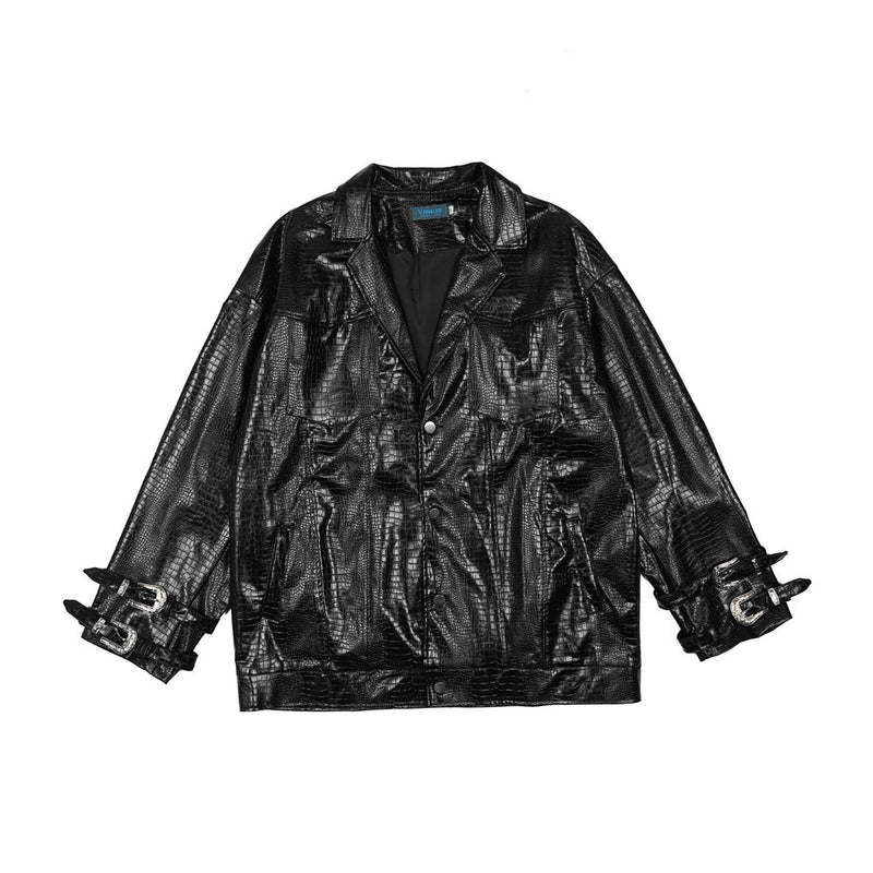 Men Jacket Coat Men's Ins Loose Lapels Motorcycle Jacket Top