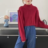 Women Winter Knitted Sweater Autumn and Winter Knitting Top Loose Casual Sweater Coat 8t8265