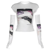 Women T-shirt Summer Short Midriff-Baring Top Casual Short-Sleeved T-shirt