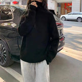 Women Knitwear Autumn and Winter Turtleneck Zipper Sweater Loose Sweater