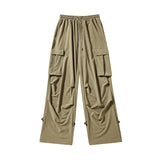 Women Sweatpants Multi-Pocket Workwear Sweatpants Loose Wide-Leg Casual Pants
