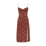 Women Dresses Summer Split Slip Dress Floral Strap Dress (Zns0409)
