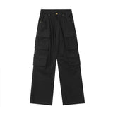 Men Sweatpants Multi-Pocket Workwear Trousers Casual Straight-Leg Wide Leg Pants