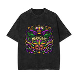 Mardi Gras Carnival, washed and made old vintage short-sleeved T-shirts