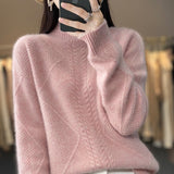 Women Knitwear Autumn and Winter Half-High Collar Knitwear Loose Sweater