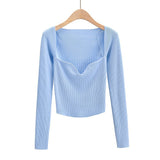 Women Sweater Knitwear Autumn Long Sleeve off-Shoulder Knitwear Pullover Top