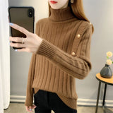 Women Knitwear Autumn and Winter Turtleneck Knitwear Loose Sweater