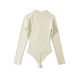 Women Sweater Knitwear Autumn Hollow-out Cross Pullover Long Sleeve round Neck Slim Knitted Jumpsuit