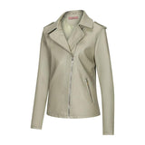 Red Leather Jacket Fall Winter Coat Women Lapel PU Leather Jacket Leather Coat Women