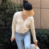 Women Knitwear Autumn and Winter V-neck Sweater Loose Knitted Cardigan