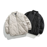 Unisex Winter Cotton Coat Lapel Cotton-Padded Coat Pocket Decoration Loose Cotton Coat