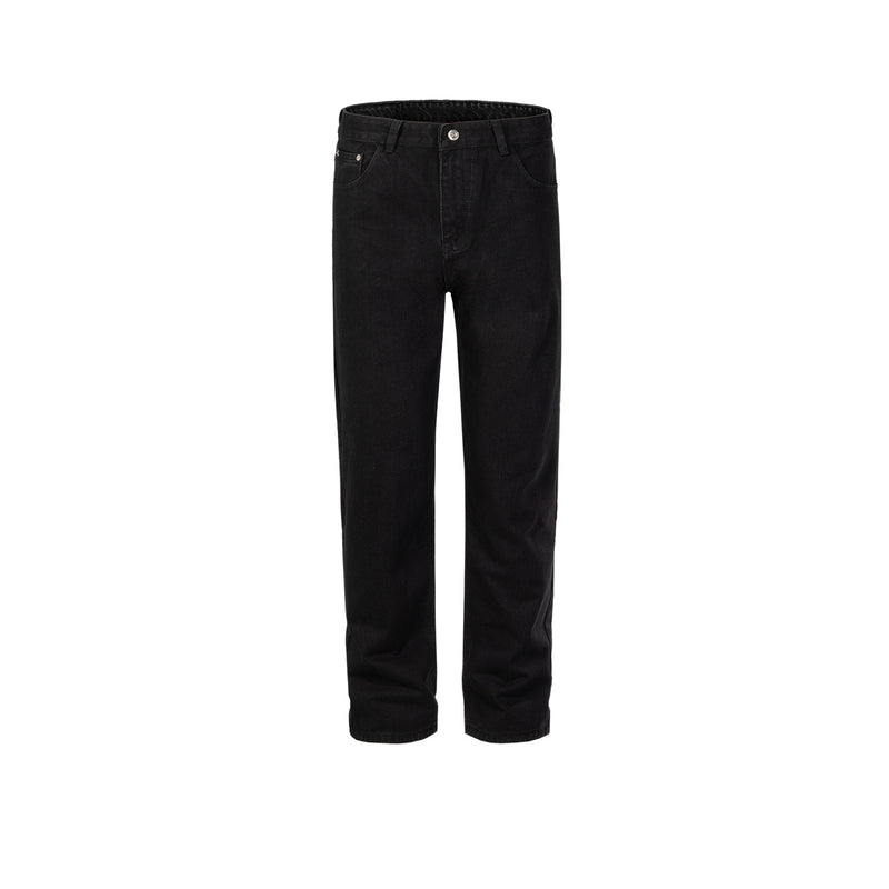 MIJKO Men Vintage Pants MIJKO retro washing water old trousers men's and women's straight jeans