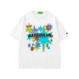 Men T Shirt Summer Pentagram Graffiti Short Sleeve T-shirt