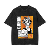 Washed and old retro short-sleeved T-shirt anime dragon ball