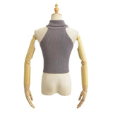 Women Sweater Knitwear Retro Turtleneck Knitted Vest Autumn Top
