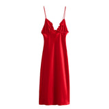 Women Dresses Summer Sling Dress Backless Sexy Dress (Xds0414)
