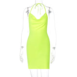Women Dresses Spring Bow Backless Short Dress (Bla0420)