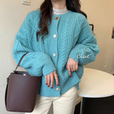 Women Knitted Cardigan Loose Pink Knitted Cardigan Sweater Coat