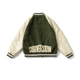 Unisex Winter Cotton Coat Lambswool Stand-up Collar Cotton-Padded Clothes Vintage Loose Embroidered Cotton-Padded Jacket