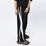 Men Sweatpants Functional Casual Rush Pants Loose Color Contrast Patchwork Straight Sports Pants