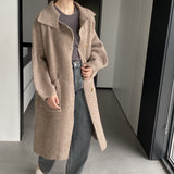 Women Cardigan Sweater Autumn and Winter Sweater Coat Button Turn-down Collar Coat Az2218