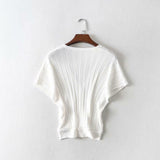 Women Sweater Knitwear Summer V-neck Batwing Sleeve Ice Silk Sweater