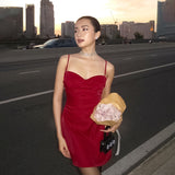 Women Dresses Summer Short Skirt with Suspenders Dress
