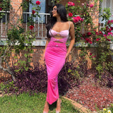 Women Dresses Sexy Backless Spaghetti Straps Dress Long Skirt Hip Skirt Gown (Zns0409)