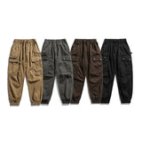 Men Pants Retro Functional Workwear Casual Pants