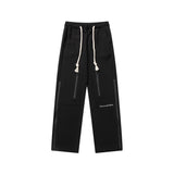 Women Pants Waterproof Zipper Casual Suit Pants Baggy Straight Trousers Set Trousers