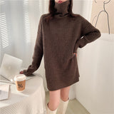 Women Knitwear Autumn and Winter Turtleneck Mid-Length Sweater