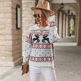 Women Knitted Sweater Autumn Knitted Long Sleeve Pullover round Neck Christmas Sweater
