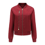 Women's Trench Coat Spring and Autumn Bomber Jacket Women's Zipper Decorations Rib-Knit Cuff Quilted Women's Jacket