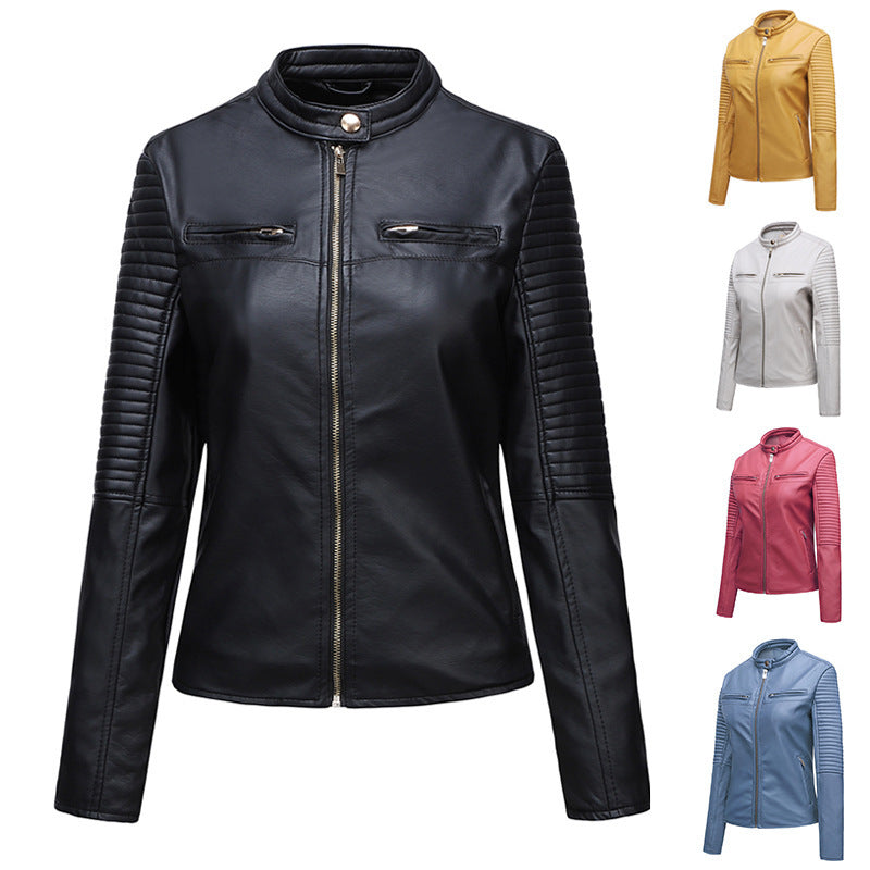 Red Leather Jacket Casual Leather Clothing Coat