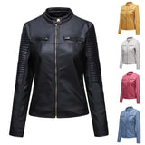 Red Leather Jacket Casual Leather Clothing Coat