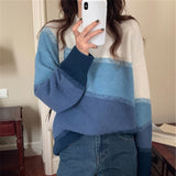 Women Knitted Pullover Autumn and Winter Sweater Knitted Crew Neck Top