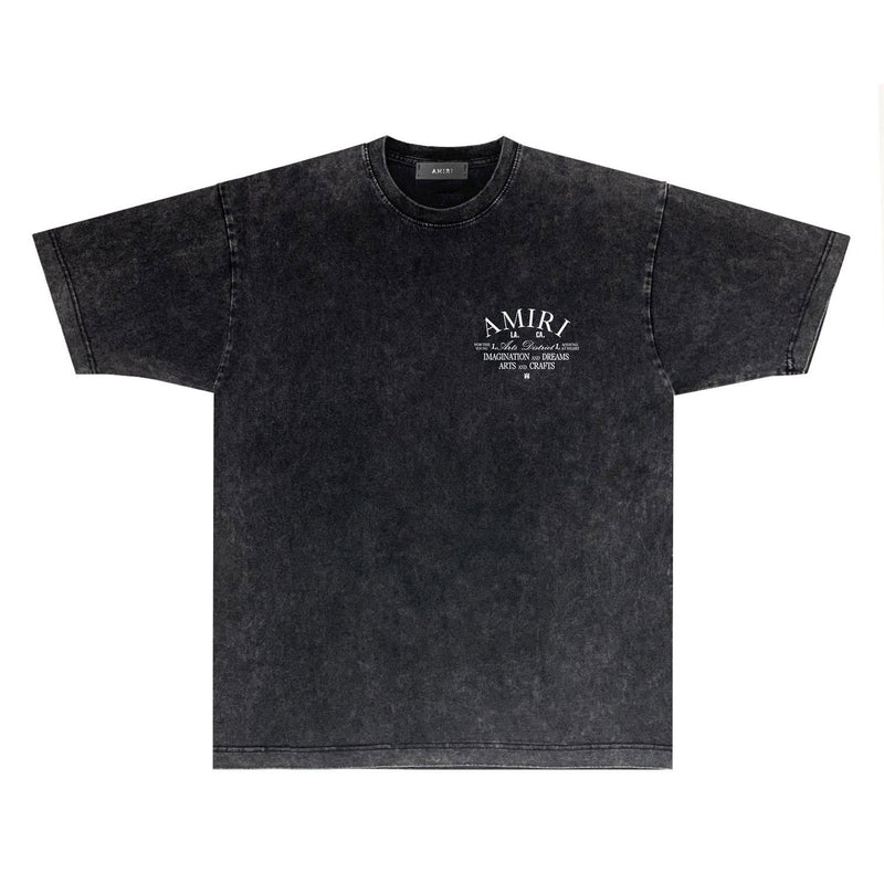 Amiri T Shirts Washed and Worn Retro Short Sleeve T-shirt