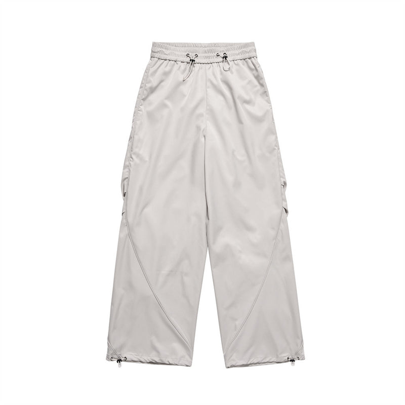 Men Sweatpants Wide Leg Casual Trousers Loose Drawstring Ankle-Tied Sweatpants
