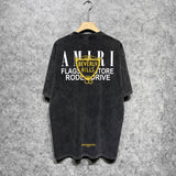Amiri T-shirt Washed and Worn Retro Short Sleeve T-shirt