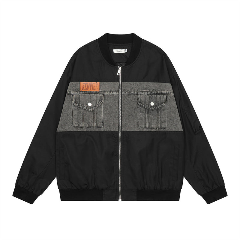 Men Jacket Coat Loose Jacket Men's Loose Casual Baseball Uniform Pilot Jacket