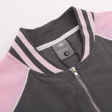 Women Jacket Letter Affixed Cloth Embroidered Short Baseball Uniform