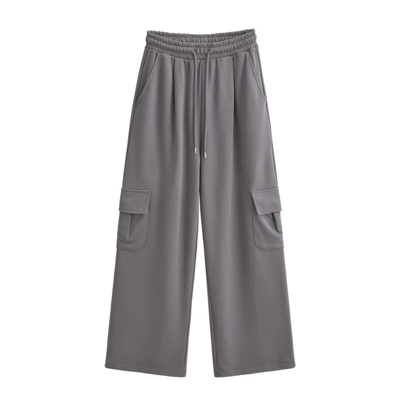 Women Sweatpants Fall Loose Wide Leg Straight Casual Pants