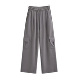 Women Sweatpants Fall Loose Wide Leg Straight Casual Pants