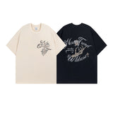 Men T Shirt Vintage Skull Print Short Sleeve T-shirt